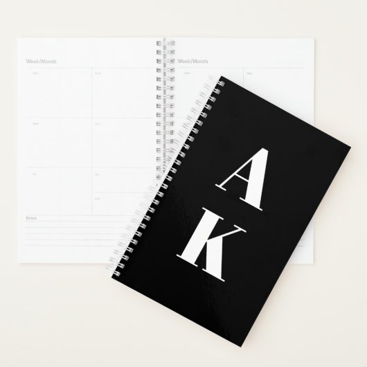 Uw aangepaste Initialen zwart-wit Planner (Display)