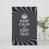 Uw aangepaste kalm Gezegde op zwarte rand Briefpapier (Staand voorkant)