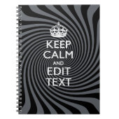 Uw aangepaste kalm Gezegde op zwarte rand Notitieboek (Voorkant)