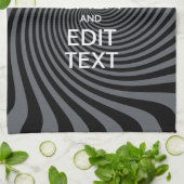 Uw aangepaste kalm Gezegde op zwarte rand Theedoek (Gevouwen)