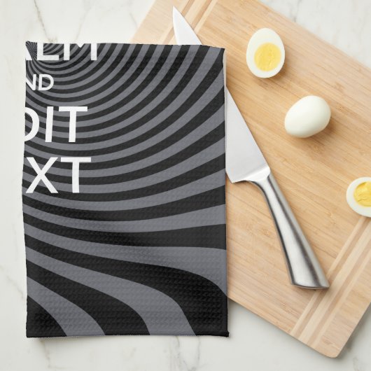 Uw aangepaste kalm Gezegde op zwarte rand Theedoek (Quarter Fold)