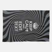 Uw aangepaste kalm Gezegde op zwarte rand Theedoek (Horizontaal)