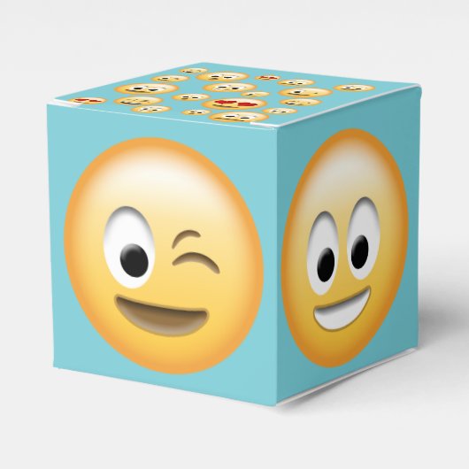 Uw aangepaste kleur, Emoji Gift Bedankdoosjes (Voorkant Zijde)