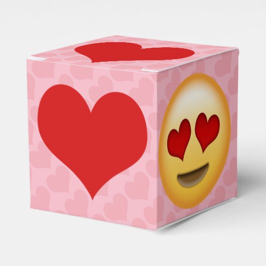 Uw aangepaste kleur, Emoji Love Gift Bedankdoosjes (Voorkant Zijde)