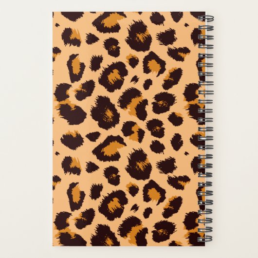 Uw aangepaste kleur, Faux Leopard Print Design Planner (Achterkant)