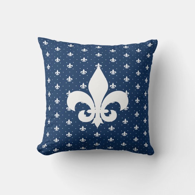 Uw aangepaste kleur, Fleur-de-lis Pattern Kussen (Voorkant)