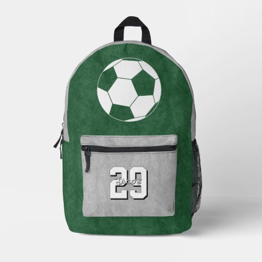 Uw aangepaste kleuren voetbal atleet bedrukte rugzak (Voorkant)