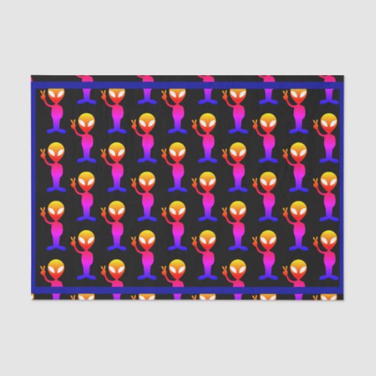 Uw aangepaste kleurenseciFi Rainbow Alien Vredesbo Tissuepapier (Voorkant)