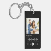 Uw aangepaste liedcode paar foto muziek speler sleutelhanger (Voorkant Links)