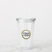 Uw aangepaste Logo acryl tuimelaar en stro Acryl Drinkbeker (Voorkant)
