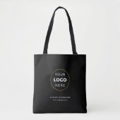 Uw aangepaste Logo-bedrijf zwart Tote Bag (Voorkant)