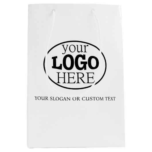 Uw aangepaste logo en tekst medium cadeauzakje (Voorkant)