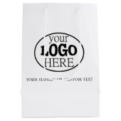 Uw aangepaste logo en tekst medium cadeauzakje (Achterkant)