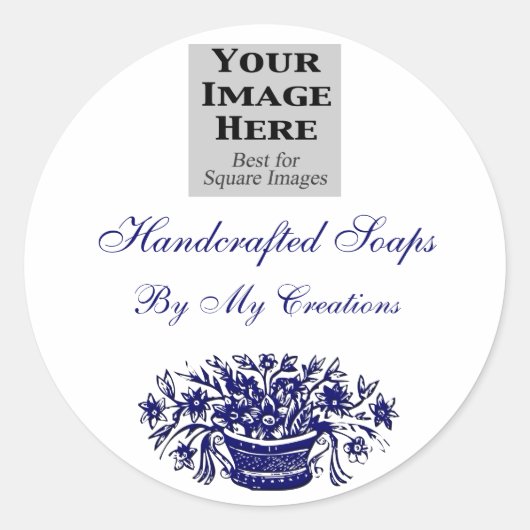 Uw aangepaste Logo  Flowers Soap Labels (Voorkant)