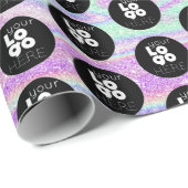 Uw aangepaste Logo Iridescent Glitter Wrapping Pap Cadeaupapier (Rol Hoek)