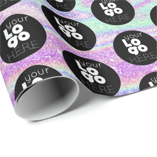 Uw aangepaste Logo Iridescent Glitter Wrapping Pap Cadeaupapier (Rol Hoek)