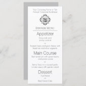 Uw aangepaste Logo op het moderne witte menu (Voorkant / Achterkant)