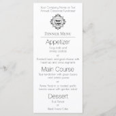 Uw aangepaste Logo op het moderne witte menu (Voorkant)