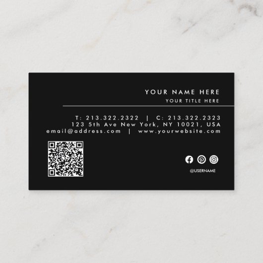 Uw aangepaste logo QR-code toevoegen Visitekaartje (Achterkant)