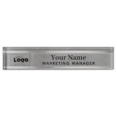 Uw aangepaste Logo Silver Steel Desktop Name Bord Naambordje (Voorkant)