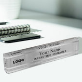 Uw aangepaste Logo Silver Steel Desktop Name Bord Naambordje