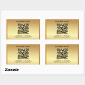 Uw aangepaste Logo-tekst Gold QR-code Sjabloon Rechthoekige Sticker (Vel)