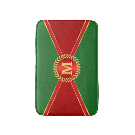 Uw aangepaste medium badmat in rood en groen (Voorkant Verticaal)