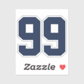 Uw aangepaste Midnight Navy Blue Jersey nummer Sticker (Vel)