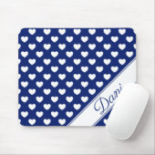 Uw aangepaste naam donkerblauw en wit muismat (Met muis)