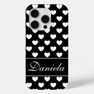 Uw aangepaste naam Sjabloon - Flashy zwart en wit iPhone 15 Pro Case