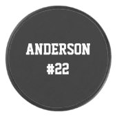 Uw aangepaste naamnummer - Kies achtergrondkleur Hockey Puck (Voorkant)