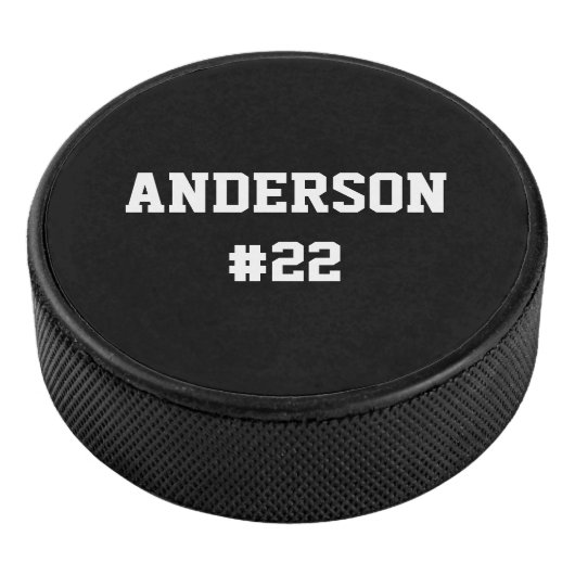 Uw aangepaste naamnummer - Kies achtergrondkleur Hockey Puck (3/4)