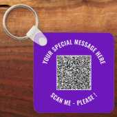 Uw aangepaste QR-code en tekst-sleutelhanger voorb Sleutelhanger (Voorkant)