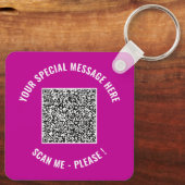 Uw aangepaste QR-code en tekst-sleutelhanger voorb Sleutelhanger (Achterkant)