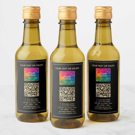 Uw aangepaste QR-code Tekst uploaden Zakelijke Log Wijn Etiket (Flessen)