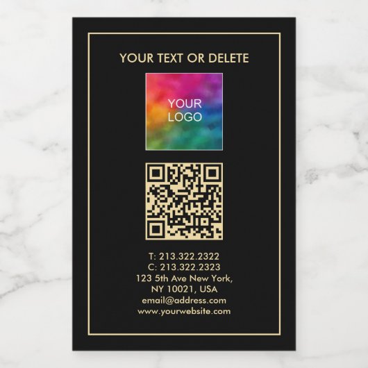 Uw aangepaste QR-code Tekst uploaden Zakelijke Log Wijn Etiket (Enkel label)