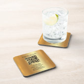 Uw aangepaste Sjabloon Elegant Modern QR Code Gold Bier Onderzetter (Rechterzijde)