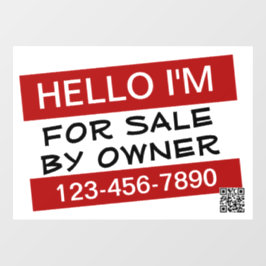 Uw aangepaste te koop-advertentie-QR-code Raamsticker