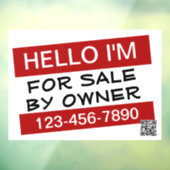 Uw aangepaste te koop-advertentie-QR-code Raamsticker (Vel 3)