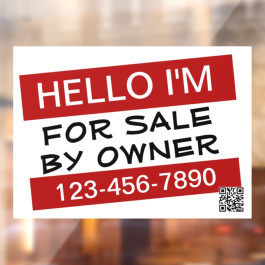 Uw aangepaste te koop-advertentie-QR-code Raamsticker (Vel 2)