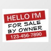 Uw aangepaste te koop-advertentie raamsticker (Vel)