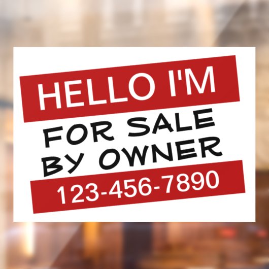 Uw aangepaste te koop-advertentie raamsticker (Vel 2)