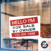 Uw aangepaste te koop-advertentie raamsticker (Cafe Raam)