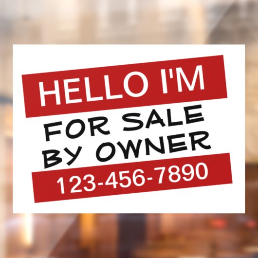 Uw aangepaste te koop-advertentie raamsticker (Vel 2)