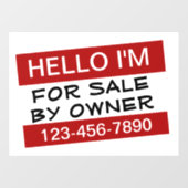 Uw aangepaste te koop-advertentie raamsticker (Vel)