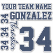 Uw aangepaste team kleur gesneden vinyl Sticker (Voorkant)