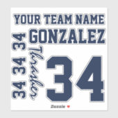 Uw aangepaste team kleur gesneden vinyl Sticker (Vel)
