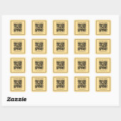 Uw Aangepaste Tekst Bedrijfs QR-code Goud Sjabloon Vierkante Sticker (Vel)