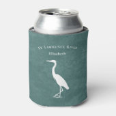 uw aangepaste tekst blauwgroen blauw Heron Egret s Blikjeskoeler (Blikje Voorkant)