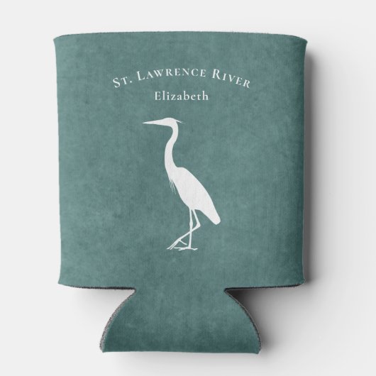 uw aangepaste tekst blauwgroen blauw Heron Egret s Blikjeskoeler (Achterkant)